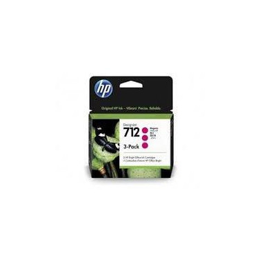 HP Pack de 3 cartouches d'encre DesignJet HP 712, magenta, 29 ml
