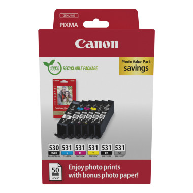 CANON PGI-530 CLI-531 PGBK C M Y BK GY P