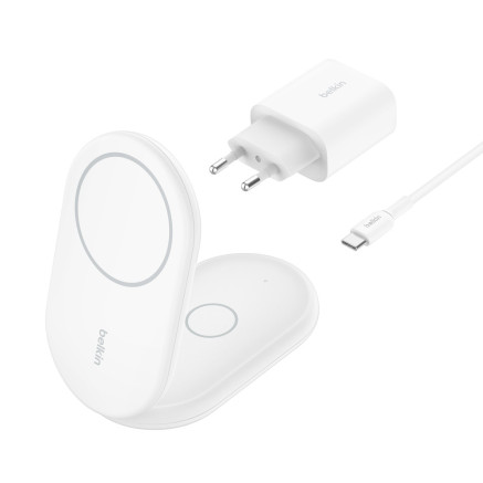 BELKIN Qi2 15w Magnetic 2in1 Stand White