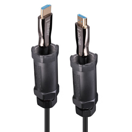 LINDY 30m armored Fibre Optic Hybrid