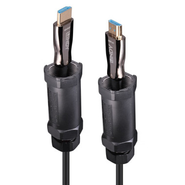 LINDY 30m armored Fibre Optic Hybrid