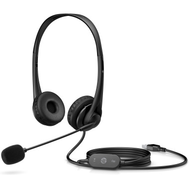 HP G2 - Micro-casque - sur-oreille - filaire - USB - noir ombr  - pour HP 245 G9, 256 G8, 25X G9, EliteBook 1040 G9, 64X G9,