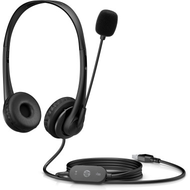 HP G2 - Micro-casque - sur-oreille - filaire - USB - noir ombr  - pour HP 245 G9, 256 G8, 25X G9, EliteBook 1040 G9, 64X G9,