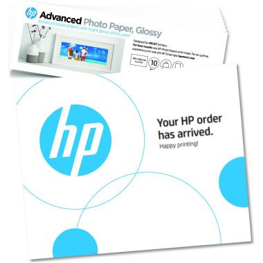 HP Advanced - Brillant - 10,5 milli mes de pouce - 102 x 305 mm - 250 g m  - 65 lbs - 10 feuille(s) papier photo - pour ENVY