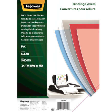 FELLOWES Couverture PVC 200 MIC A3 trnsp