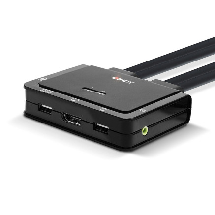 LINDY 2 Port DP 1.2 USB TypeC KVM Switch