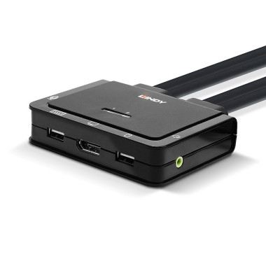 LINDY 2 Port DP 1.2 USB TypeC KVM Switch