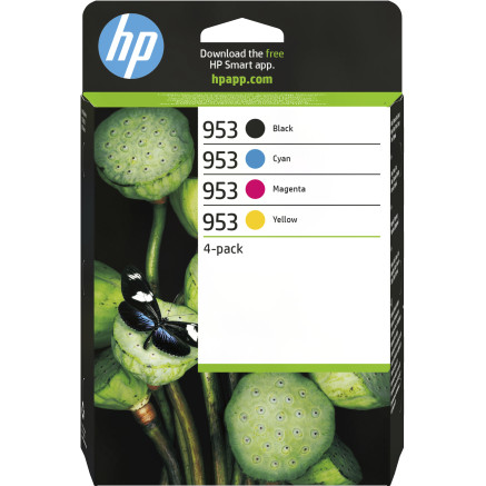 HP 953 - Pack de 4 - noir, jaune, cyan, magenta - original - cartouche dencre - pour Officejet Pro 7740, 7740 Wide Format, 82