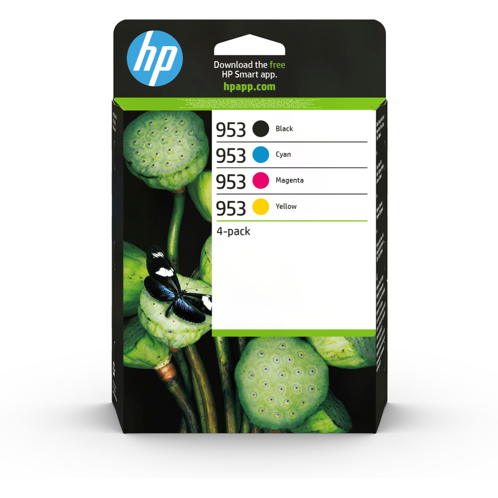 HP 953 - Pack de 4 - noir, jaune, cyan, magenta - original - cartouche dencre - pour Officejet Pro 7740, 7740 Wide Format, 82