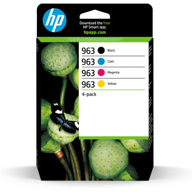 HP 963 - Pack de 4 - noir, jaune, cyan, magenta - original - cartouche dencre - pour Officejet Pro 9010, 9012, 9014, 9015, 90