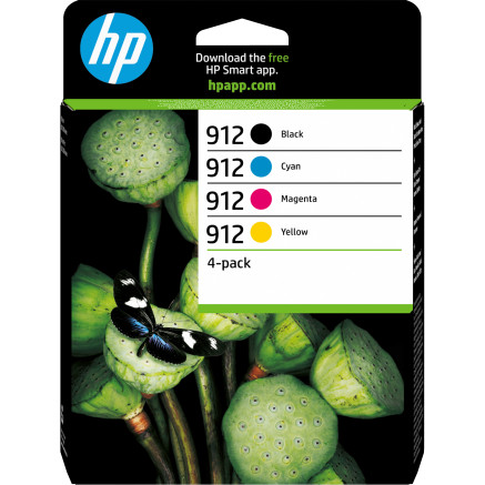HP 912 - Pack de 4 - noir, jaune, cyan, magenta - original - cartouche dencre - pour Officejet 80XX, Officejet Pro 80XX