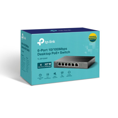 TP-LINK 6P 100Mbps DesktopSwitch 4P PoE+