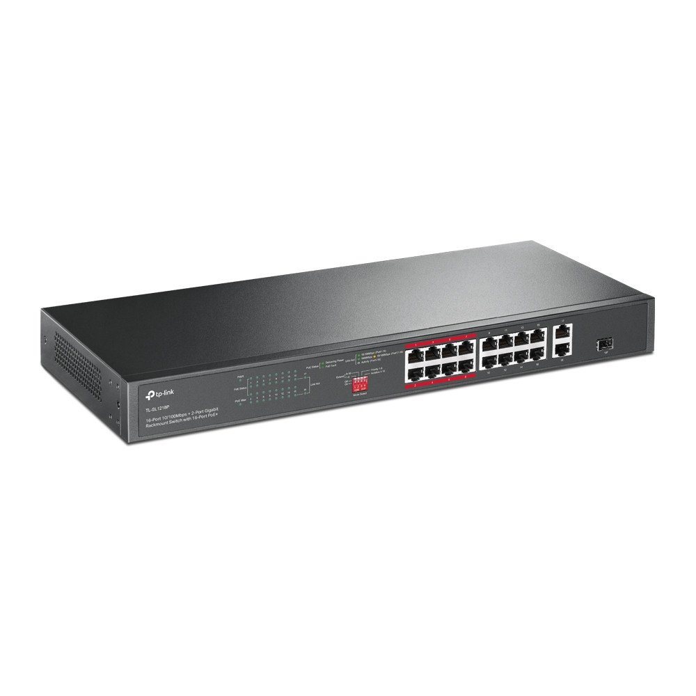 TP-LINK 16-Port 10 100Mbps + 2-Port Swc
