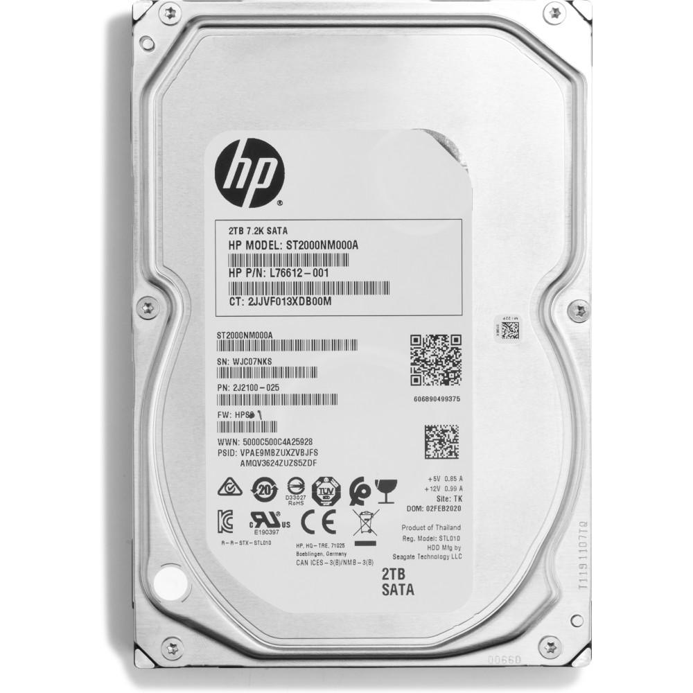 HP Enterprise - Disque dur - 2 To - interne - 3.5" - SATA - 7200 tours min - pour Workstation Z2 G5, Z2 G8, Z2 G9 (SFF, tour)
