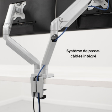 FELLOWES Bras Porte-Ecrans Double Gris