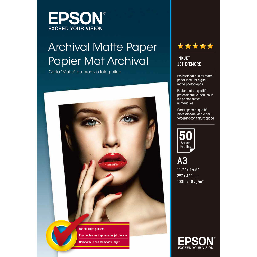 EPSON PAPIER MAT ARCHIVAL A3 19 EPSON PAPIER MAT ARCHIVAL A3 19