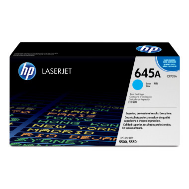HP 645A - Cyan - original - LaserJet - cartouche de toner (C9731A) - pour Color LaserJet 5500, 5550