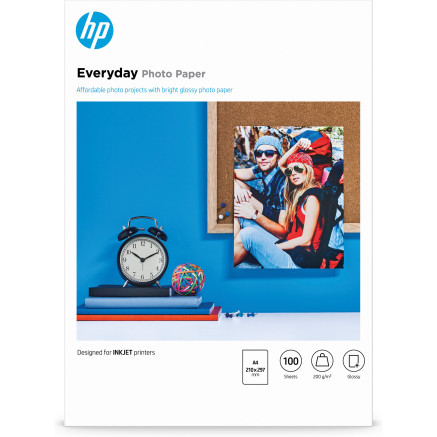 Hp everyday photo paper - papier - papier semi-brillant - a4 (210 x 297 mm) - 175 g m2 - 100 pc.