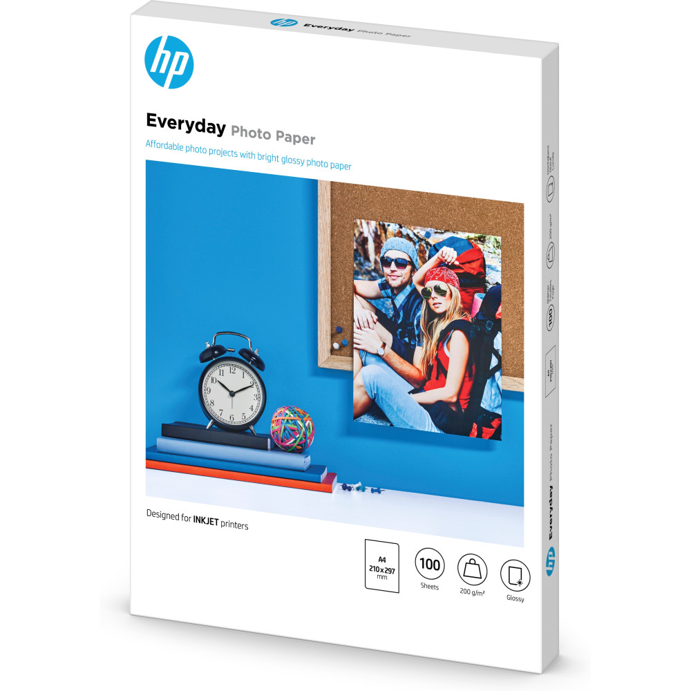 Hp everyday photo paper - papier - papier semi-brillant - a4 (210 x 297 mm) - 175 g m2 - 100 pc.