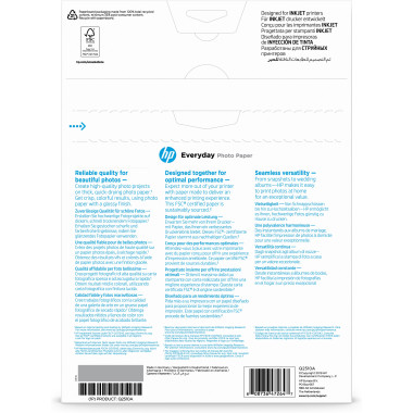 Hp everyday photo paper - papier - papier semi-brillant - a4 (210 x 297 mm) - 175 g m2 - 100 pc.