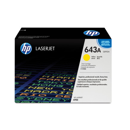HP 643A - Jaune - original - LaserJet - cartouche de toner (Q5952A) - pour Color LaserJet 4700, 4700dn, 4700dtn, 4700n, 4700p