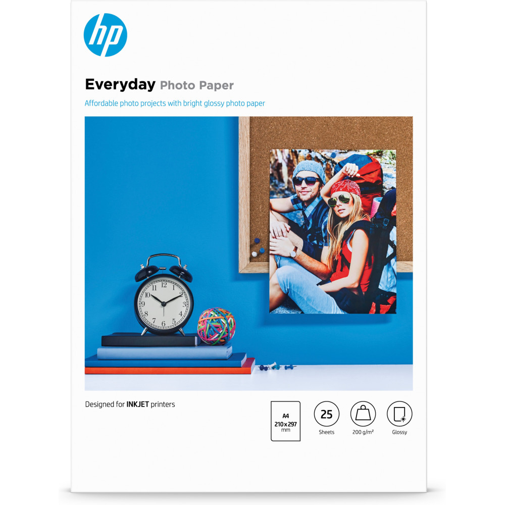 Hp everyday photo paper - papier - papier semi-brillant - a4 (210 x 297 mm) - 200 g m2 - 25 pc. Hp everyday photo paper - papier - papier semi-brillant - a4 (210 x 297 mm) - 200 g m2 - 25 pc.