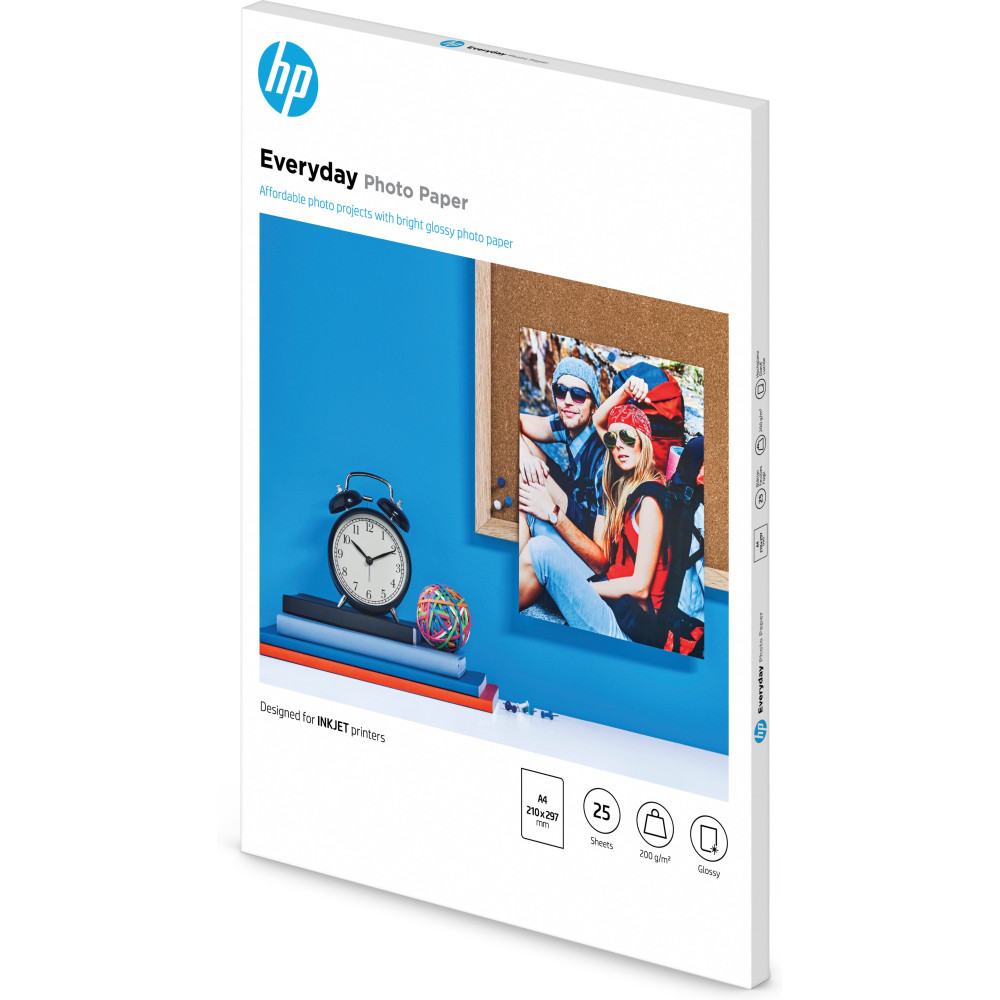 Hp everyday photo paper - papier - papier semi-brillant - a4 (210 x 297 mm) - 200 g m2 - 25 pc.