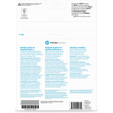 Hp everyday photo paper - papier - papier semi-brillant - a4 (210 x 297 mm) - 200 g m2 - 25 pc.