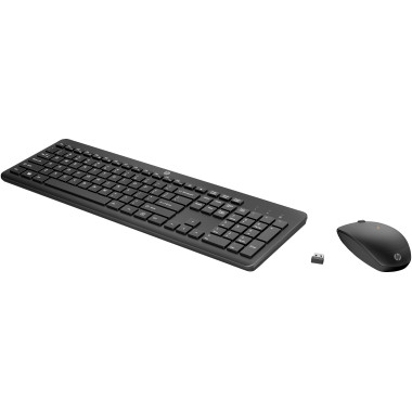 HP 235 - Ensemble clavier et souris - disposition   3 zones, d placement de touche   faible profil - full size - sans fil - 2