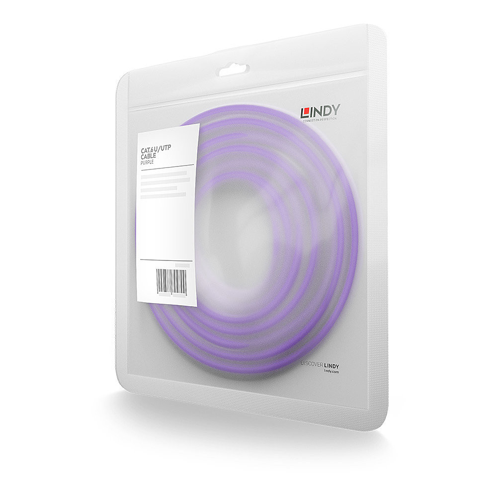 LINDY Cat.6 UTP Cable Purple 0.5m