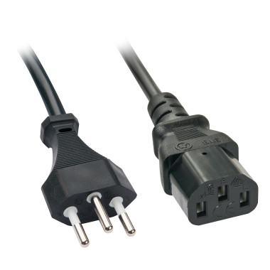 LINDY 2m Swiss IEC-Mains lead