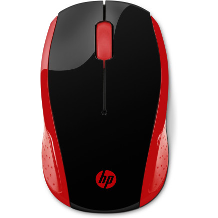HP 200 - Souris - droitiers et gauchers - optique - sans fil - 2.4 GHz - r cepteur sans fil USB - rouge - pour HP 20, 22, 24,