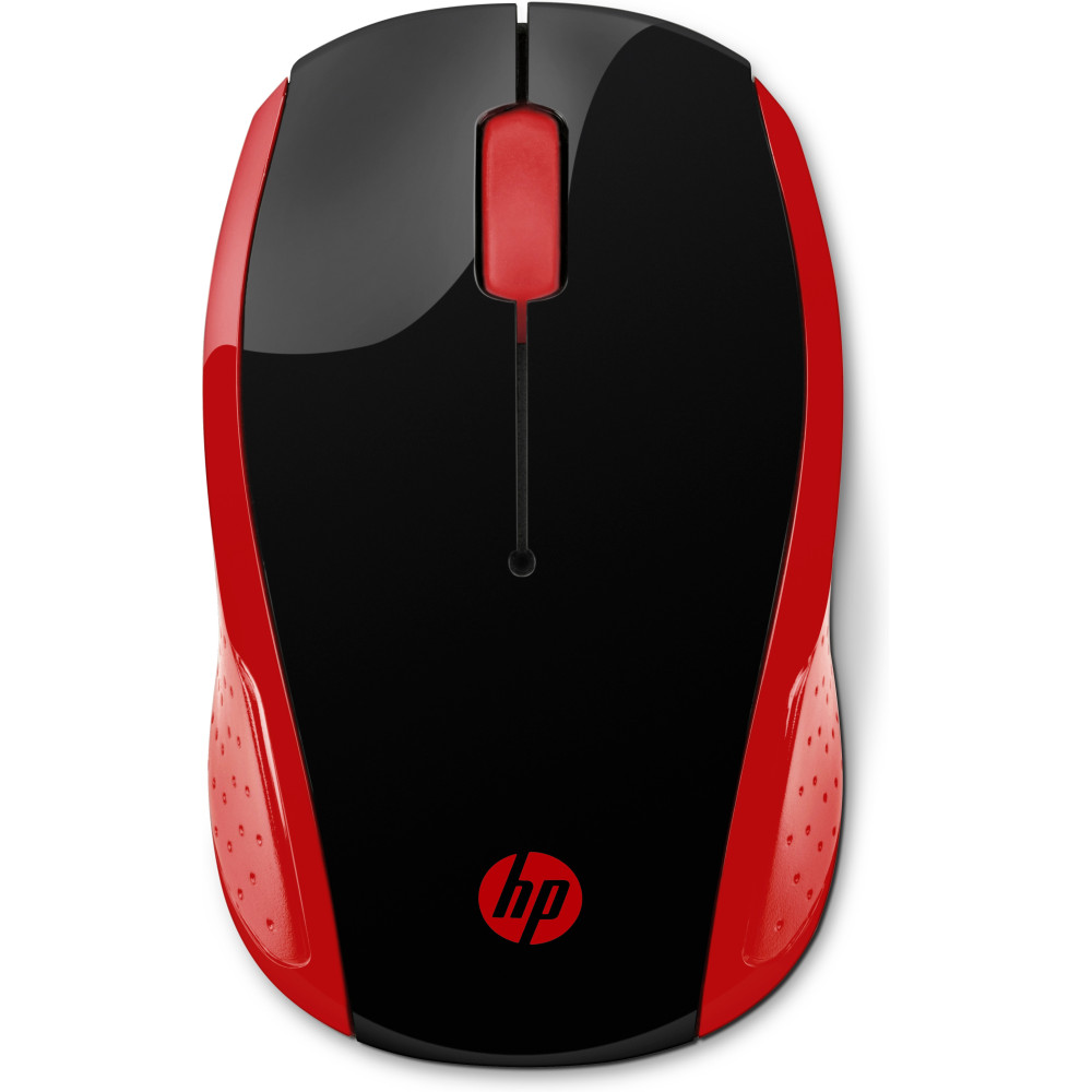 HP 200 - Souris - droitiers et gauchers - optique - sans fil - 2.4 GHz - r cepteur sans fil USB - rouge - pour HP 20, 22, 24,