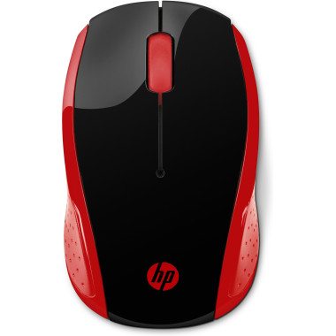 HP 200 - Souris - droitiers et gauchers - optique - sans fil - 2.4 GHz - r cepteur sans fil USB - rouge - pour HP 20, 22, 24,