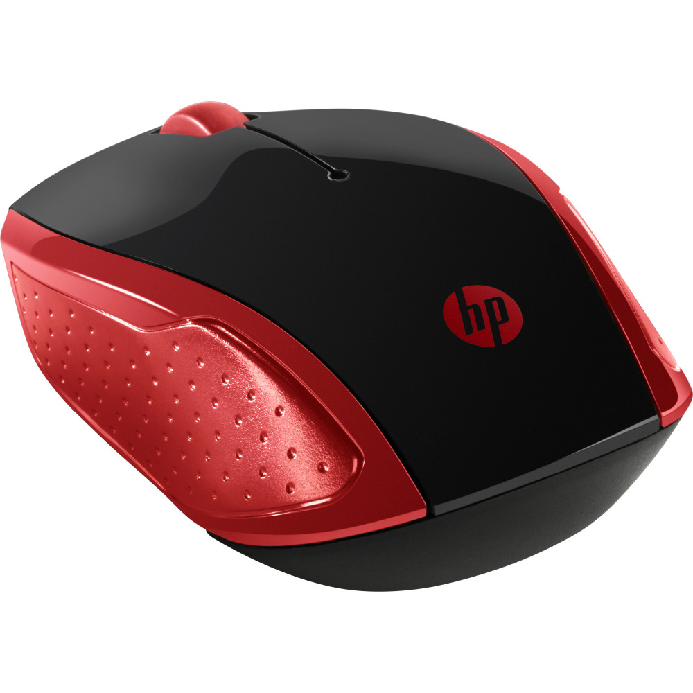HP 200 - Souris - droitiers et gauchers - optique - sans fil - 2.4 GHz - r cepteur sans fil USB - rouge - pour HP 20, 22, 24,