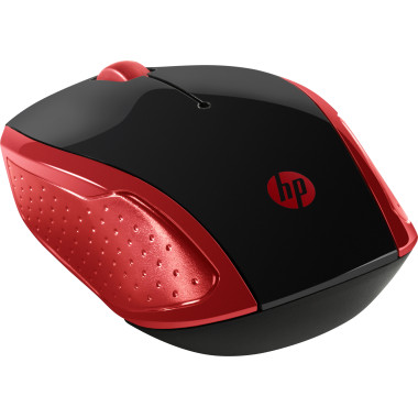 HP 200 - Souris - droitiers et gauchers - optique - sans fil - 2.4 GHz - r cepteur sans fil USB - rouge - pour HP 20, 22, 24,