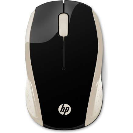 HP 200 - Souris - droitiers et gauchers - optique - sans fil - 2.4 GHz - r cepteur sans fil USB - or de soie - pour HP 20, 22
