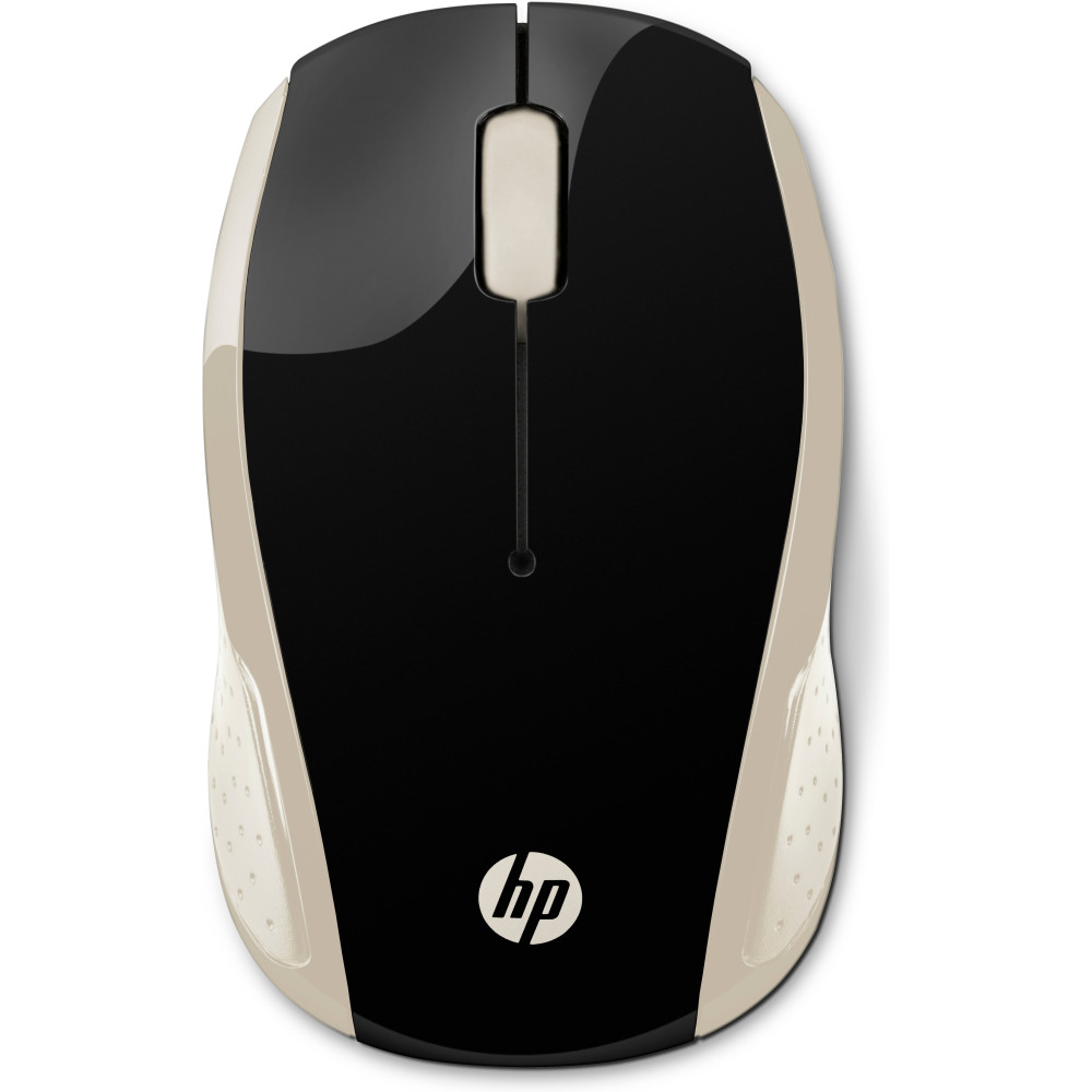 HP 200 - Souris - droitiers et gauchers - optique - sans fil - 2.4 GHz - r cepteur sans fil USB - or de soie - pour HP 20, 22