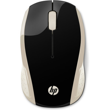 HP 200 - Souris - droitiers et gauchers - optique - sans fil - 2.4 GHz - r cepteur sans fil USB - or de soie - pour HP 20, 22