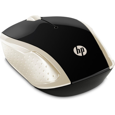 HP 200 - Souris - droitiers et gauchers - optique - sans fil - 2.4 GHz - r cepteur sans fil USB - or de soie - pour HP 20, 22