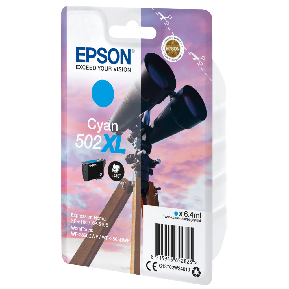 EPSON 1LB Singlepack Cyan 502XL Ink w s