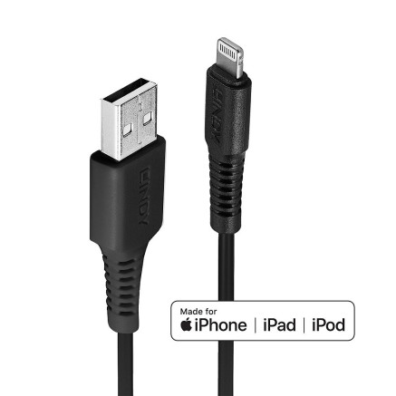 LINDY 2m USB to Lightning Cable black