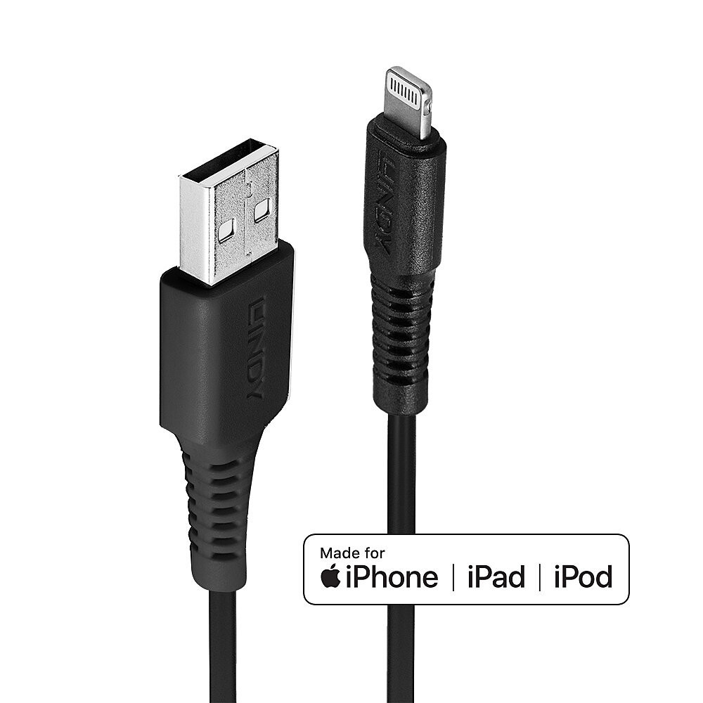 LINDY 2m USB to Lightning Cable black LINDY 2m USB to Lightning Cable black