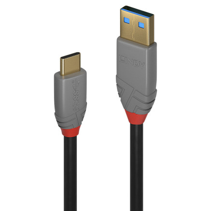 LINDY CÃ¢ble USB 3.1 type C A 5A Anthra
