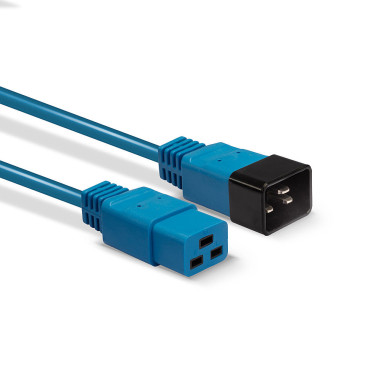 LINDY 1m IEC C19 to C20 Cable Blue