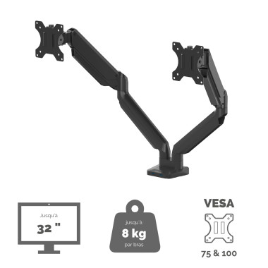FELLOWES BRAS PORTE ÃCRAN DOUBLE PLAT