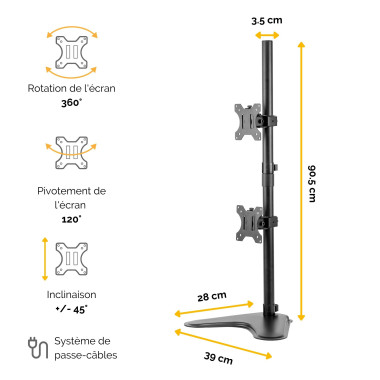 FELLOWES BRAS PORTE ÃCRAN SIMPLE PLAT