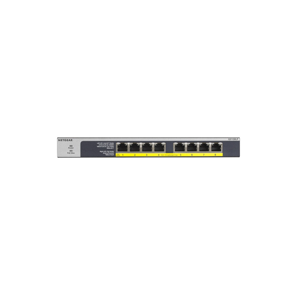 NETGEAR Switch 8-port 101001000 GS108LP-100EUS NETGEAR Switch 8-port 101001000 GS108LP-100EUS