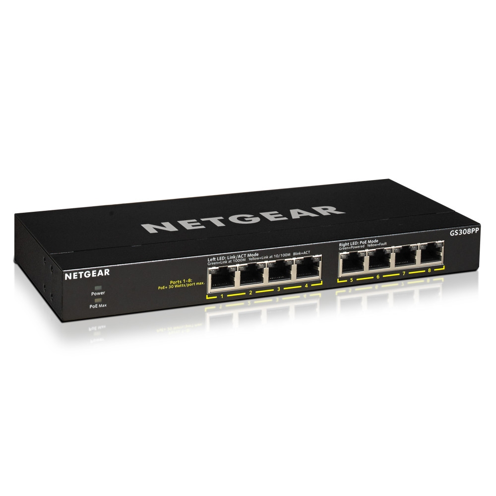 NETGEAR Switch 8-port 101001000 GS308PP-100EUS