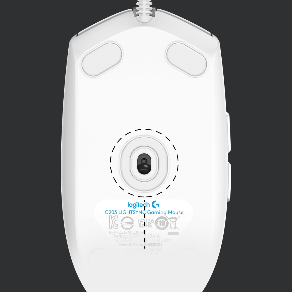 Mouse Logitech G G203 Lightsync - Wei (910-005797)